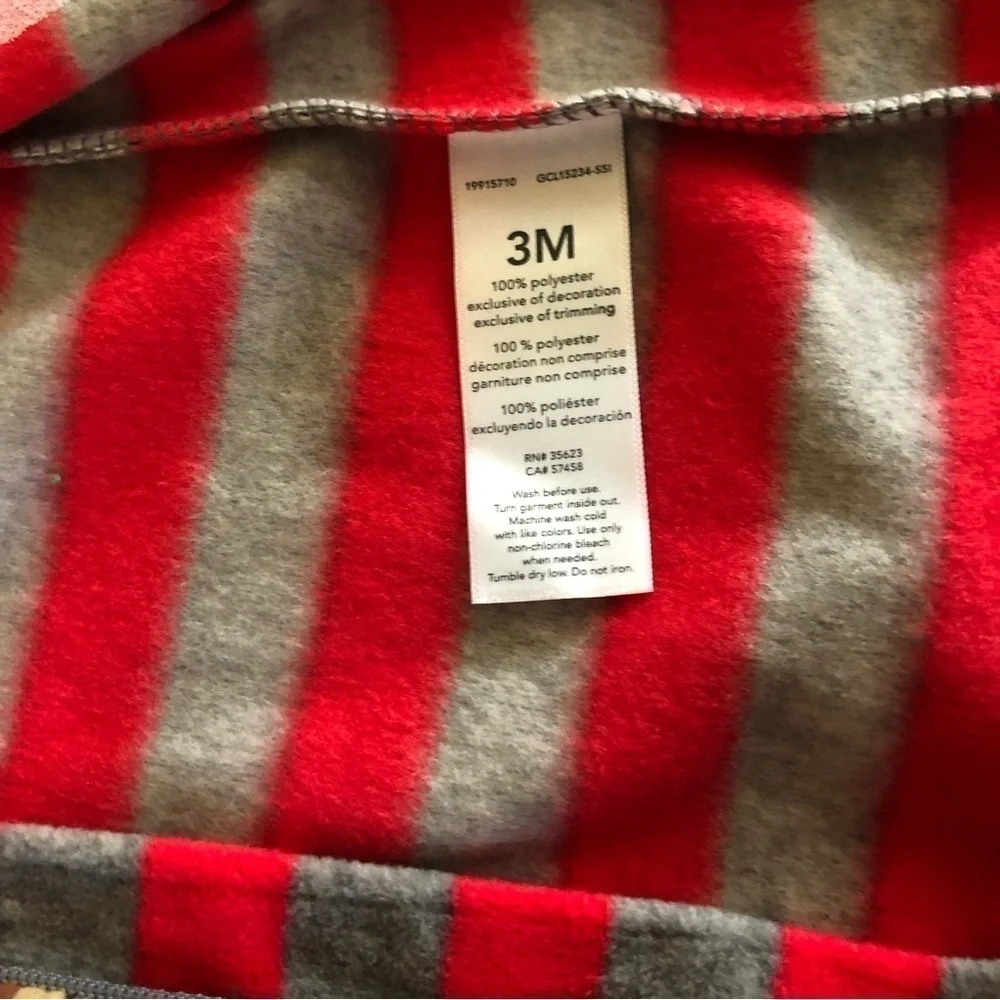 Carter’s Just One You Baby Boys' Reindeer Striped Fleece Footies Size 3M